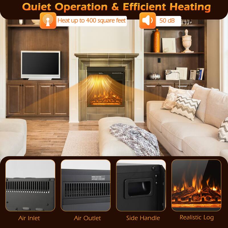 Costway 18'' Electric Fireplace Insert 5100 BTU Freestanding Heater - See Details