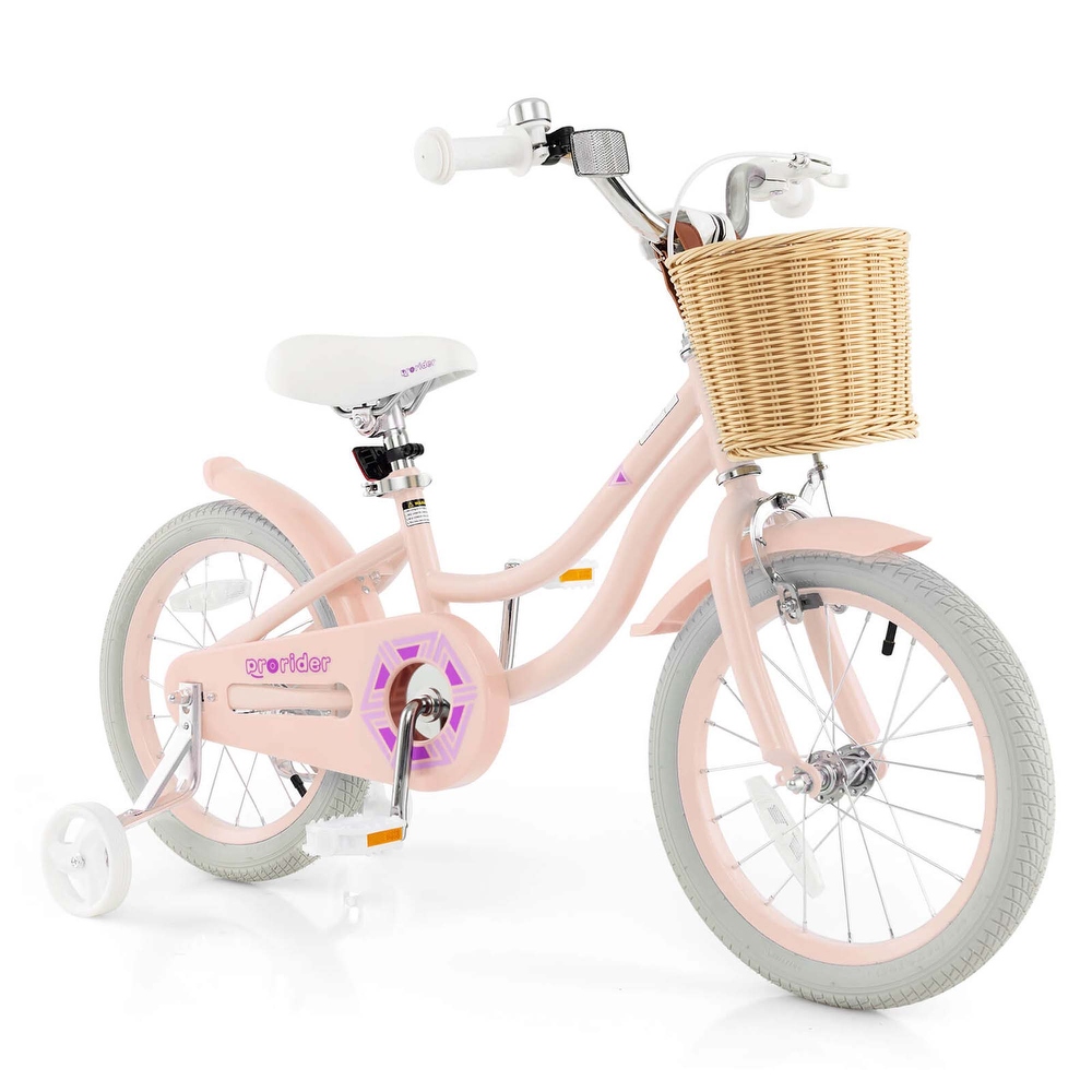 Pink bicycle with training wheels clearance