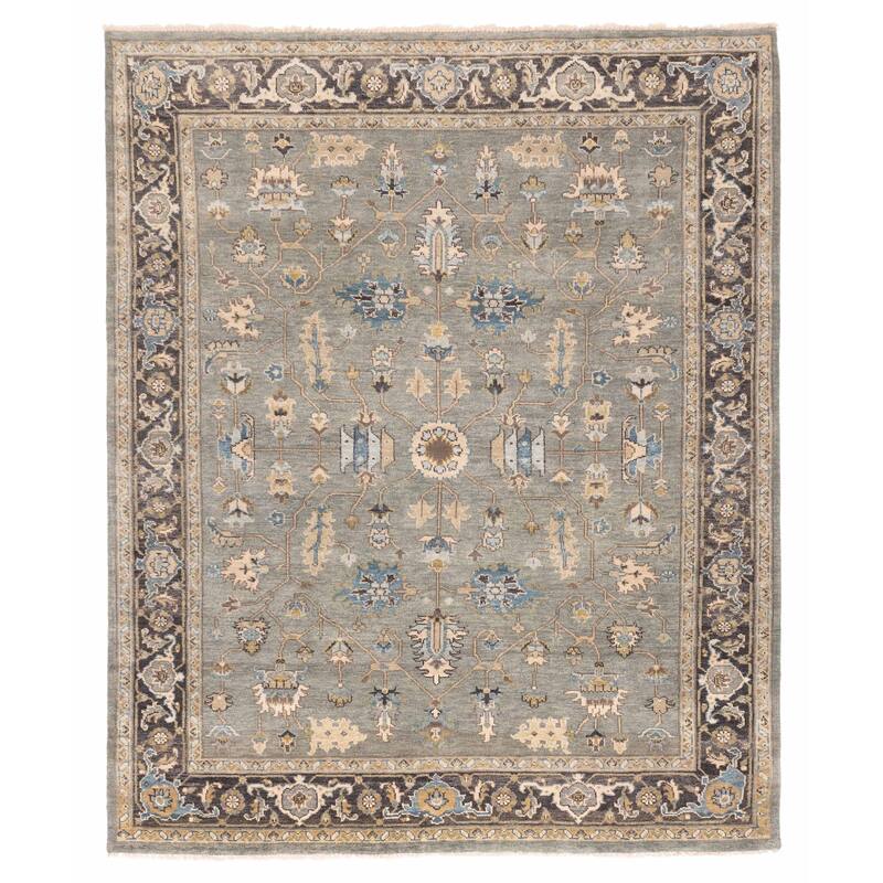 ECARPETGALLERY Hand-knotted Finest Agra Jaipur Teal Wool Rug - 7'11 x 9'7