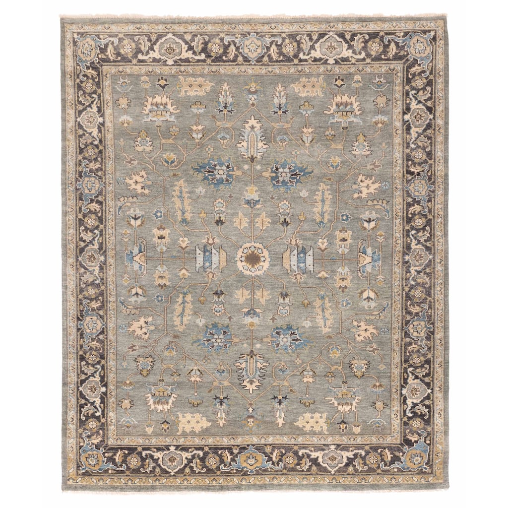 ECARPETGALLERY Hand-knotted Finest Agra Jaipur Teal Wool Rug - 7'11 x 9'7