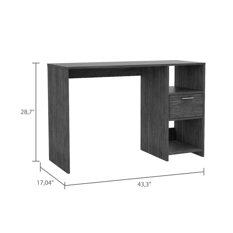 Modern Computer Desk 43" Rectangular MDF Office Table with Drawer, Matte Finish