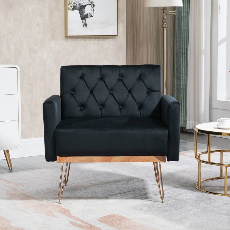 Modern Velvet Single Reading Chairs with Arm Set of 2