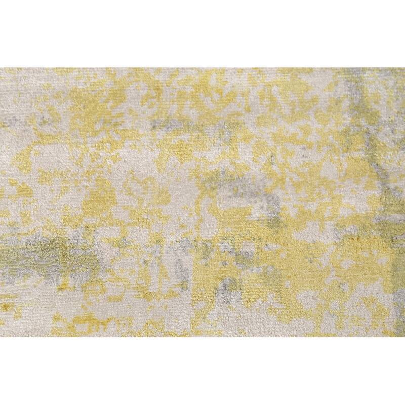 Modern Abstract Indian Area Rug Handmade Wool Carpet - 8'11"x 11'10"