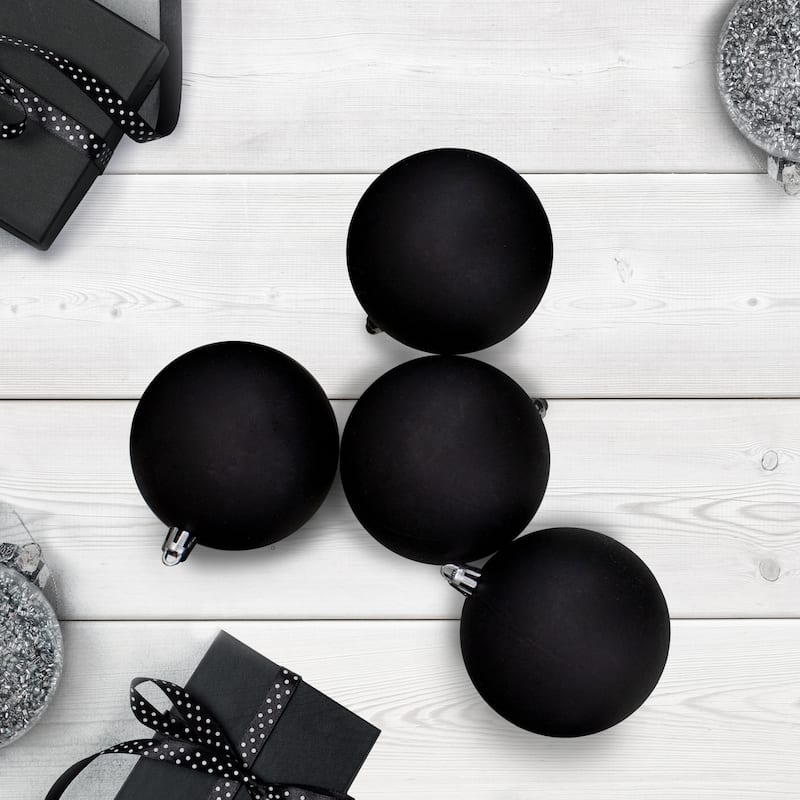 32ct Black Shatterproof Christmas Ball Ornaments 3.25" (80mm)