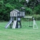 preview thumbnail 2 of 12, Backyard Discovery Whispering Point Light Gray Cedar Wood Swing Set - 15'3" x 11'6"