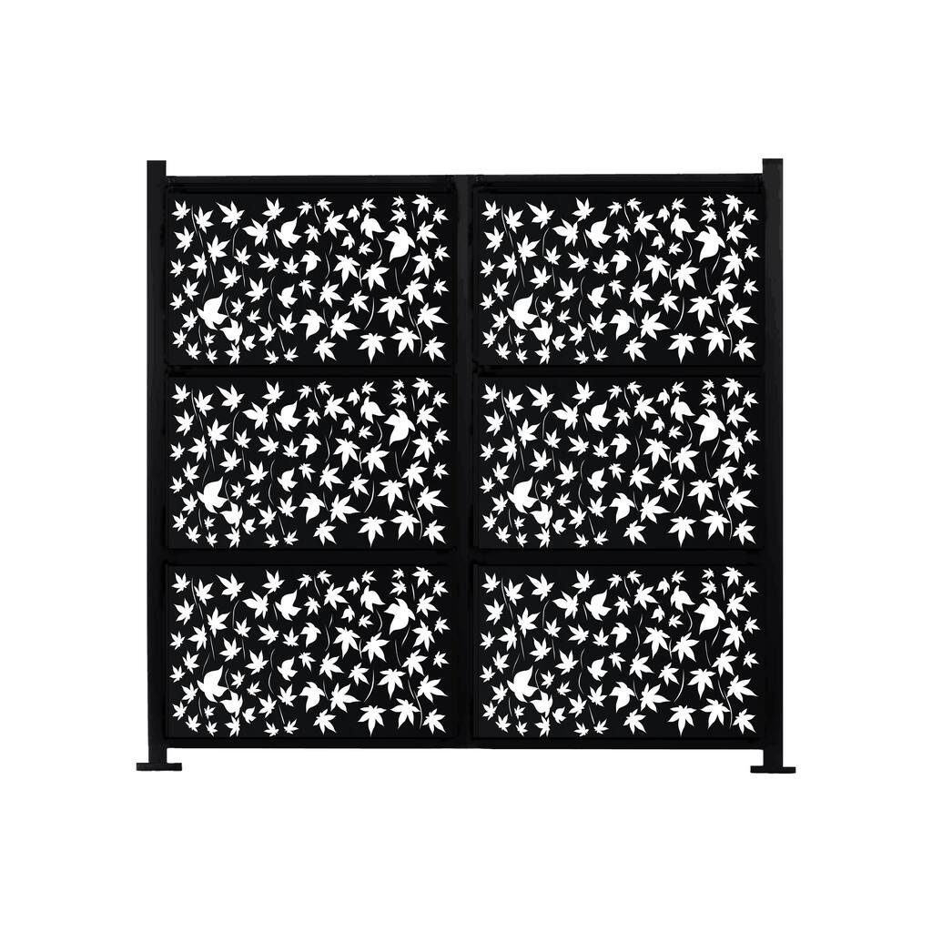 HighlanderHome Freestanding Modular Metal Privacy Screen, 6FtX 8Ft