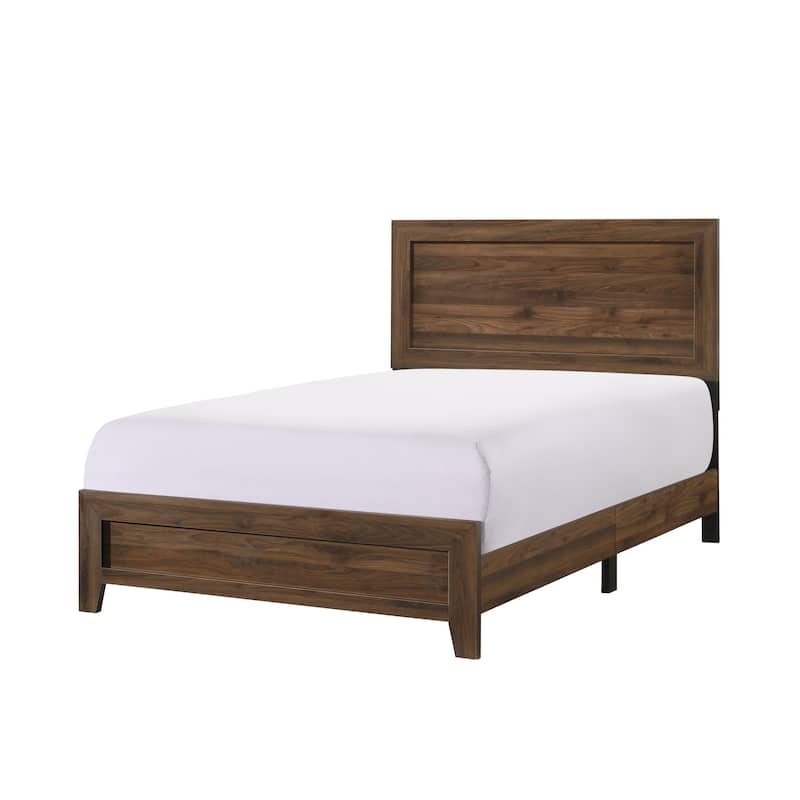 Linette Cherry Brown Panel Bed - Full