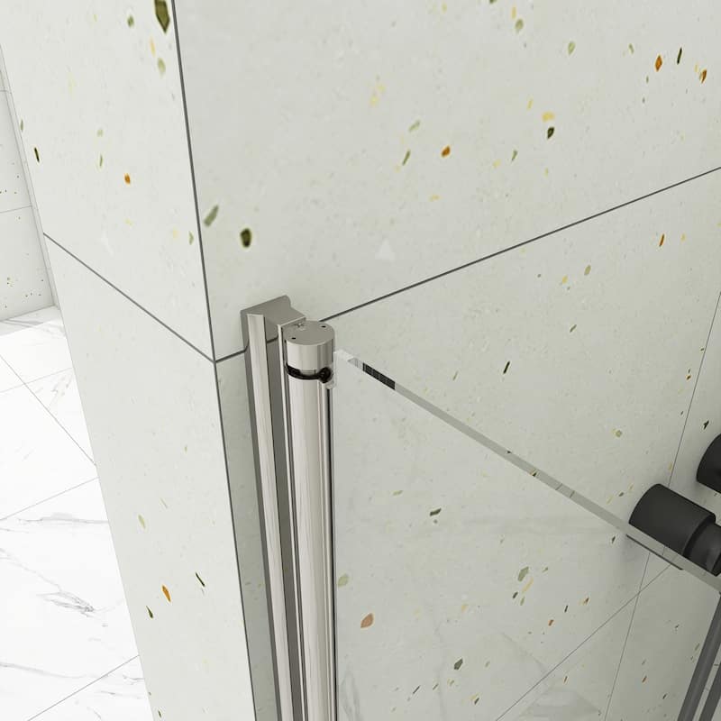 30/32/34/36 Inch Semi-Frameless Pivot Shower Door with Clear Tempered Glass