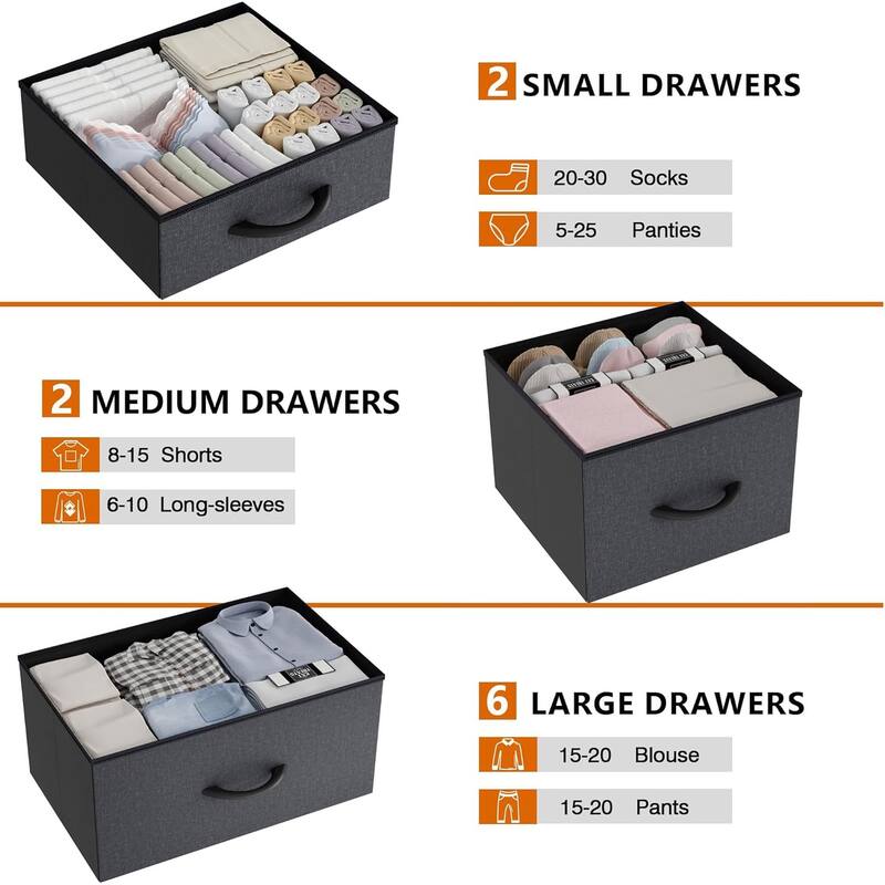 10 Drawer Dresser Closet Storage Tower Organizer Unit for Bedroom
