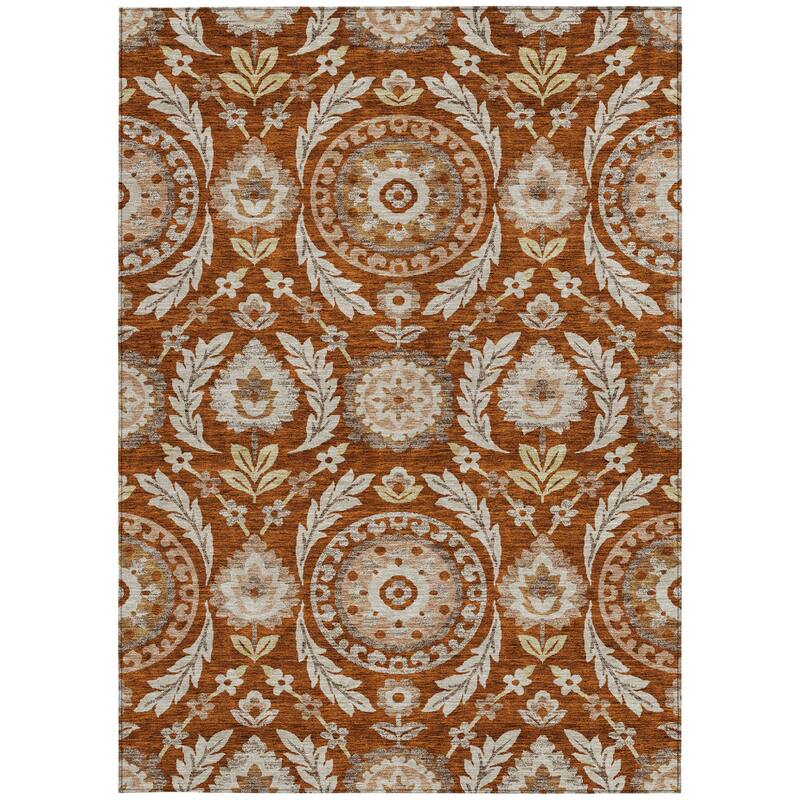 HomeRoots Floral Transitional Rectangle Outdoor Rug