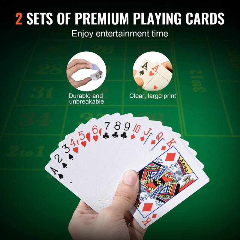 Poker Chip Set Cards, Buttons and Dices, for Texas Hold'em, Blackjack, Gambling