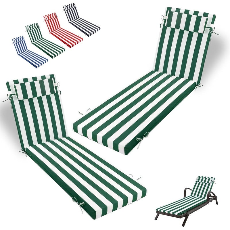 Outdoor Chaise Lounge Cushion, Thicken Waterproof Replacement Back Chaise Cushions for Pool, Sand Beach