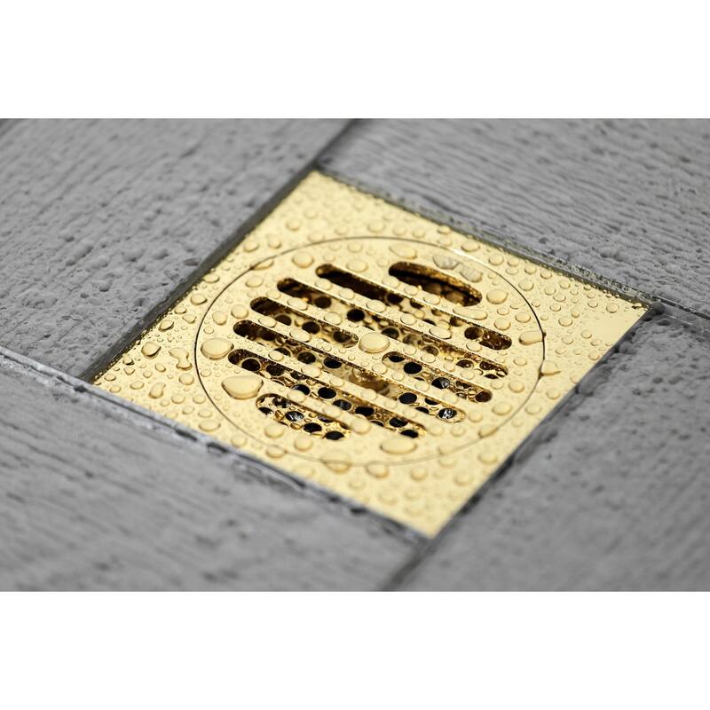 Watercourse Symmetric 4" Square Grid Shower Drain