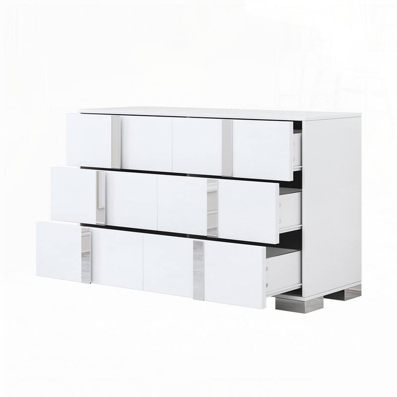 Elegant 6 Drawers Dresser and Two Nightstands