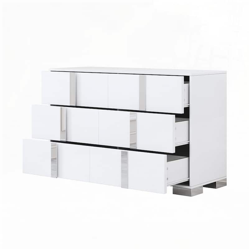 Elegant Modern Dresser with Metal Handle