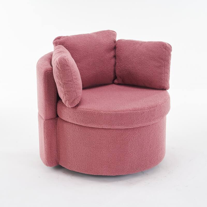 Modern Swivel Storage Chair With Back Cushion For Living Room
