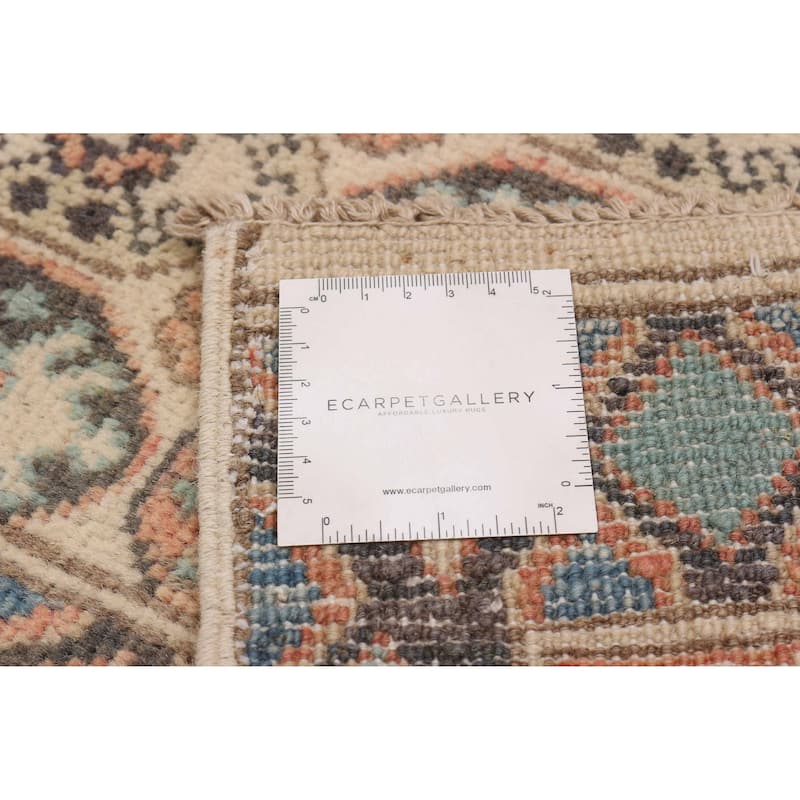 ECARPETGALLERY Hand-knotted Finest Ghazni Ivory Wool Rug - 6'6 x 9'4