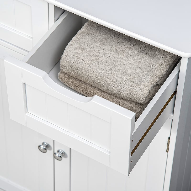 kleankin Freestanding Bathroom Storage Cabinet, Floor Cupboard with 2 Drawers, Adjustable Shelf