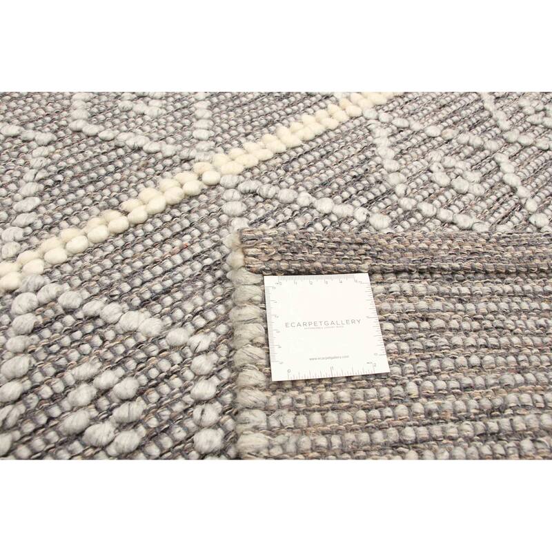 ECARPETGALLERY Braid weave Sienna Dark Grey Wool Rug - 5'1 x 7'9