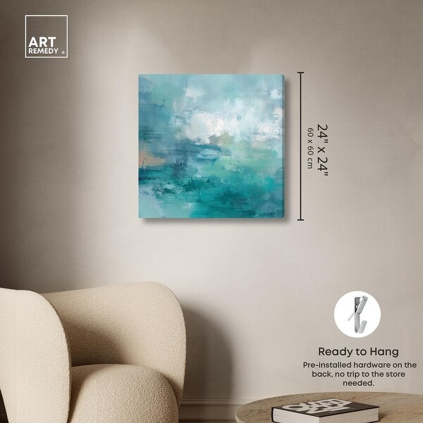 Green Blue II Canvas by Art Remedy, Gallery Wrapped - Bed Bath