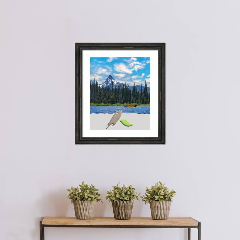 Rustic Pine Black Narrow Wood Picture Frame, Photo Frame, Art Frame