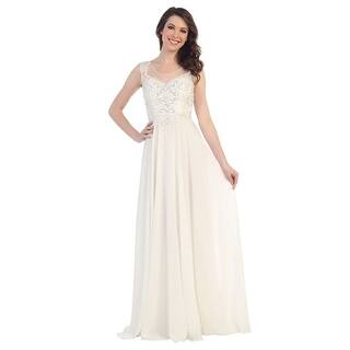 Silver Evening Formal Dresses For Less Beaded Chiffon Illusion