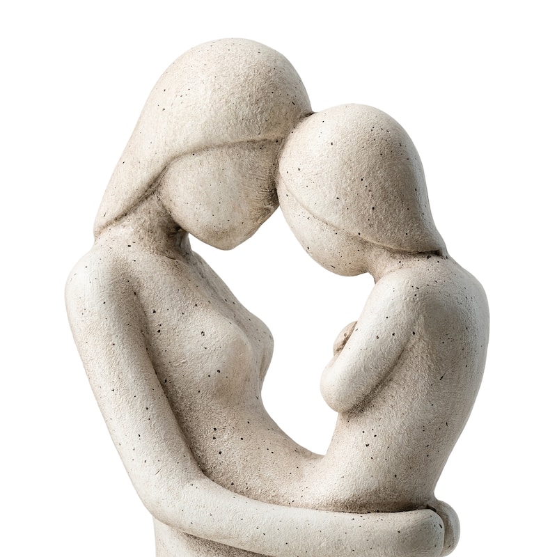 Glitzhome 24.75"H Modern Abstract Sculpture Hugging Mother and Baby Garden Statue