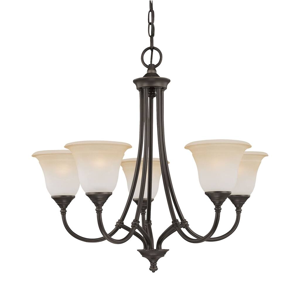 Harmony 5-Light Chandelier in Aged Bronze