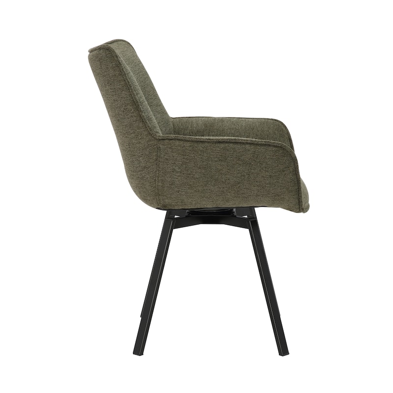 Porthos Home Mirri Swivel Fabric Dining Chair with Steel Legs