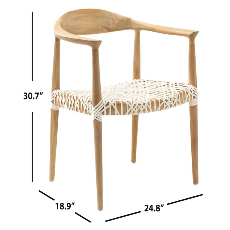 SAFAVIEH Trix Light Oak Arm Chair - 25Wx19Dx31H