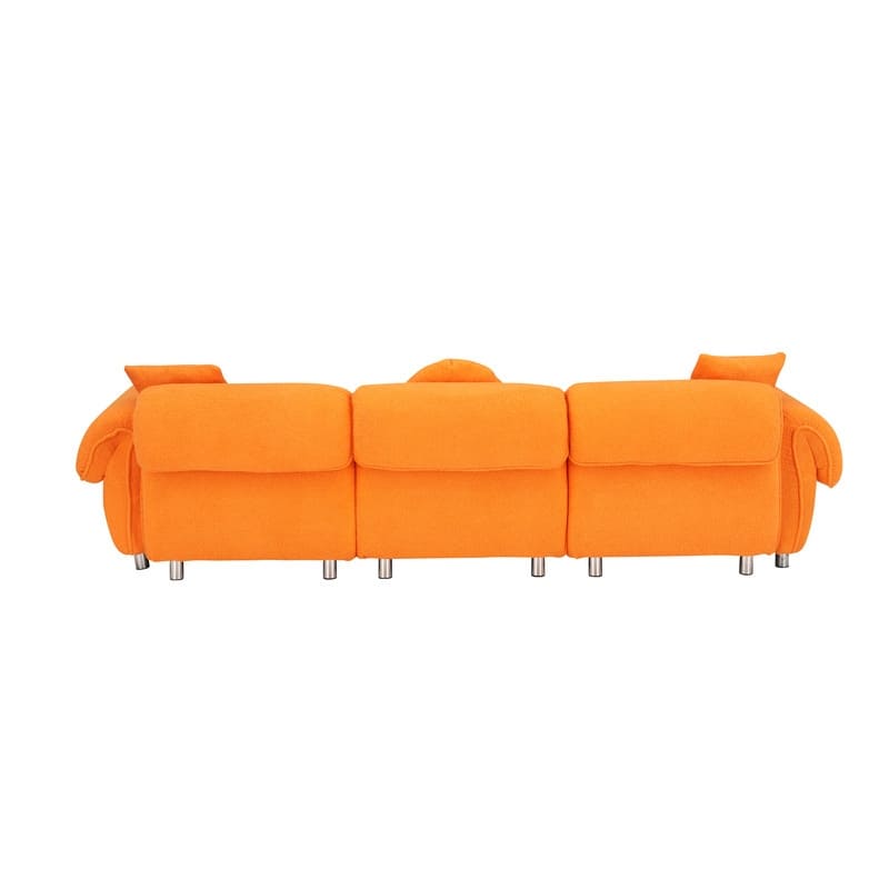 109.05" New Design Three-Seater Teddy Velvet Cushioned Sofa