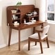 preview thumbnail 15 of 17, Kids Desk with Chair, Student Desk Multi-Tier Organizer, Solid Wood Bookshelf with Drawers