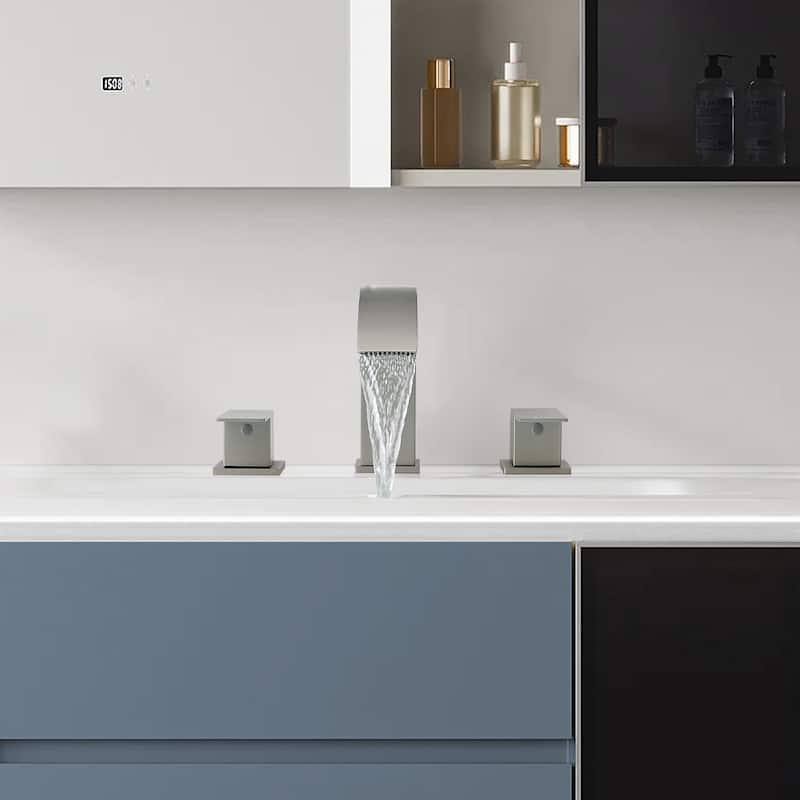 Topcraft Stainless Steel Two Handle Bathroom Sink Faucet
