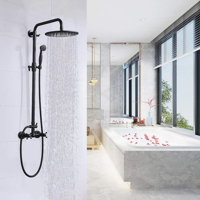 CLihome 8 Inch Matte Black Rain Shower System