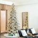 preview thumbnail 61 of 131, Glitzhome 6FT/7.5FT/9FT/11FT Snow Flocked Pre-lit Artificial Fir Christmas Trees 10FT Full-size Fir