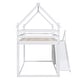 preview thumbnail 8 of 10, Twin over Twin House Loft or Bunk Bed with Slide and Staircase