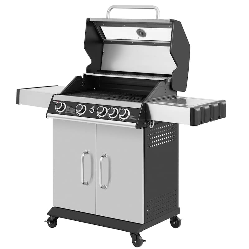 Royal Gourmet 4-Burner Stainless Steel Gas Grill with Side Burner