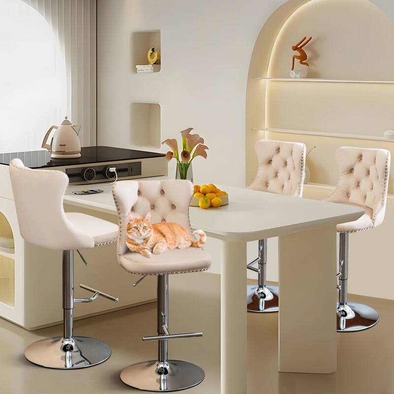 Swivel Foam Barstools Adjusatble Seat Set of 6