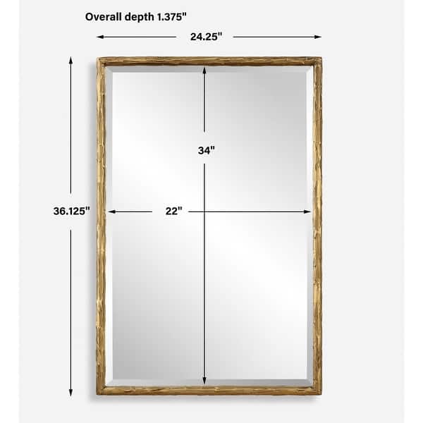 Vanity Rectangular Wall Mirror - 36" - Gold Finish