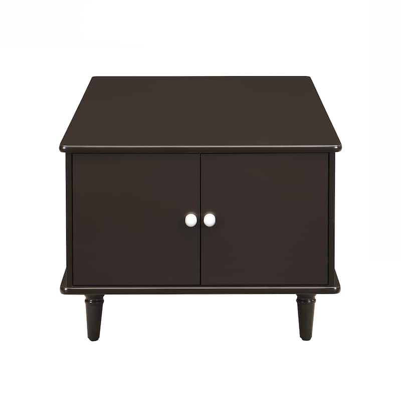 Modern Rectangle Coffee Table with Four Drawers, Two Side Hidden Storage Compartments, 47.2" Wood Coffee Table