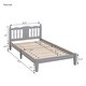 preview thumbnail 20 of 27, Twin Bed with Column-Decoration Headboard and Bed Slats