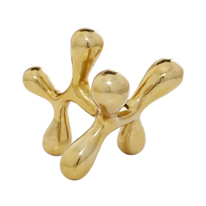 CosmoLiving by Cosmopolitan Gold Aluminum Metal Abstract Decorative Sculpture