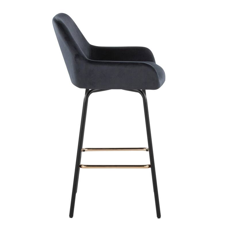 Porch & Den Galotti Fixed Height Counter Stool with Metal Legs & Square Footrest (Set of 2)