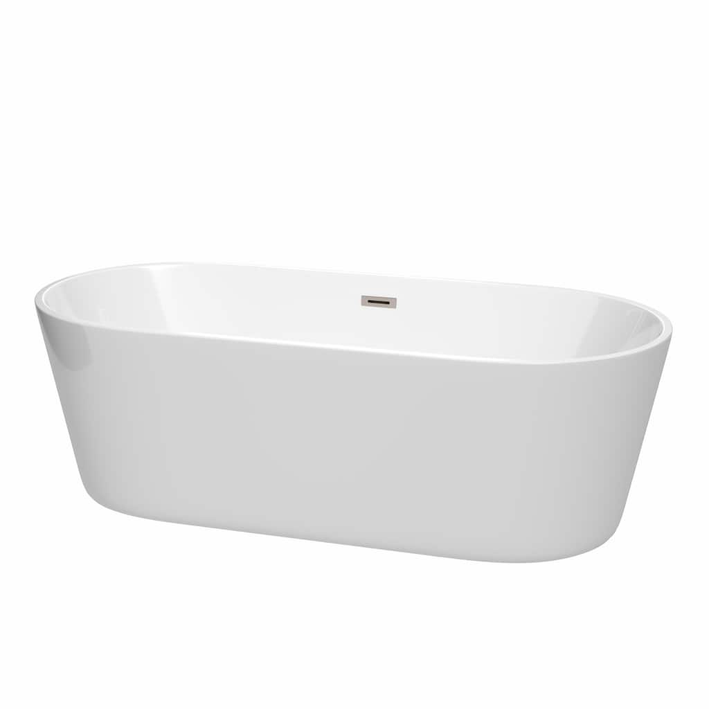 Wyndham Collection Carissa 71" Free Standing Acrylic Soaking Tub with