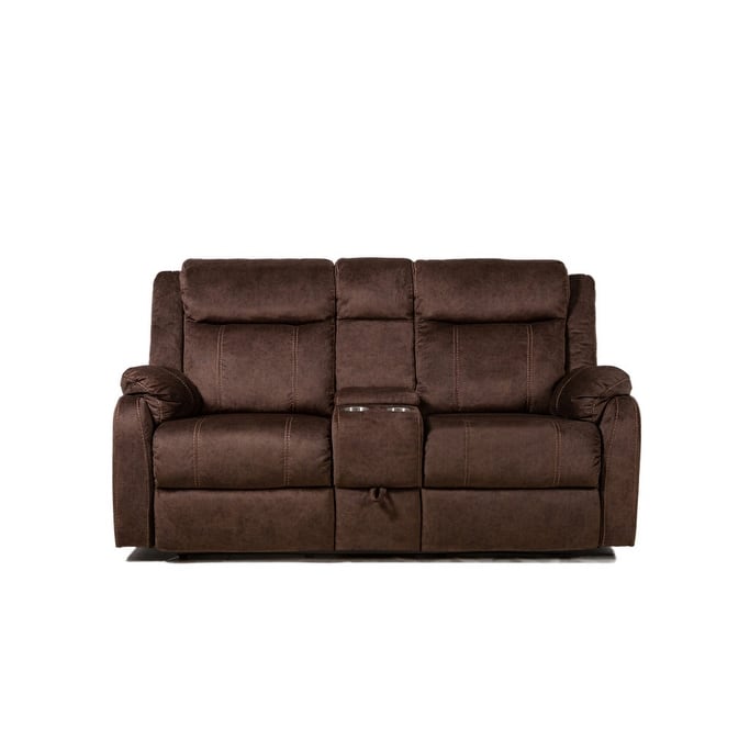 70" Dark Brown Manual Reclining Loveseat With Storage