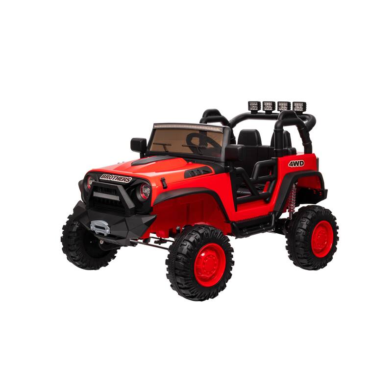 24V Kids Ride-On Car with Parent Remote, 4x200W Motors, LED Lights, Bluetooth/USB Music, Adjustable Speed
