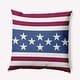 preview thumbnail 1 of 1, July 4th Stars and Bars Indoor/Outdoor Throw Pillow 16" x 16" - Nautical Navy