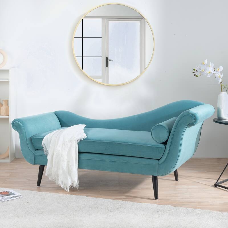 Modern Chaise Lounge with Scroll Arm For Living Room