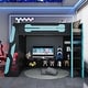 preview thumbnail 3 of 45, Full Size Esports Gaming Loft Bed Wood Frame Loft Bed with All-in-one Work Play Desk, Bookcase and RGB Ambient Light