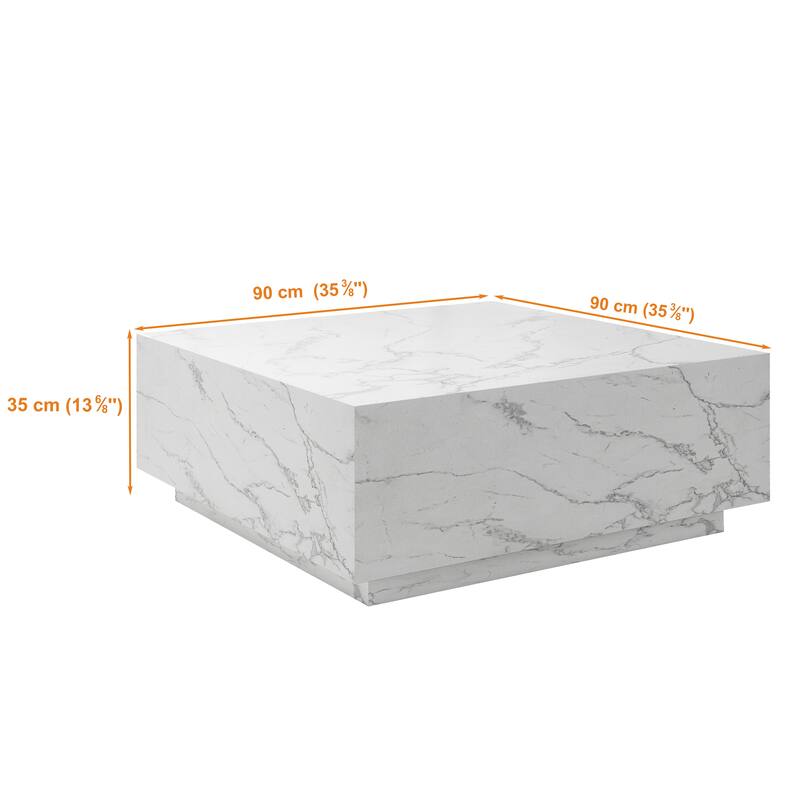Faux Marble Square Coffee Table